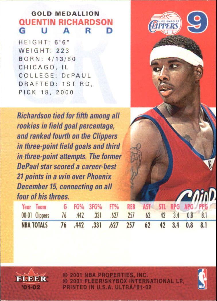 2001-02 Ultra Basketball Gold Medallion Parallel Singles - You Choose - Picture 11 of 151