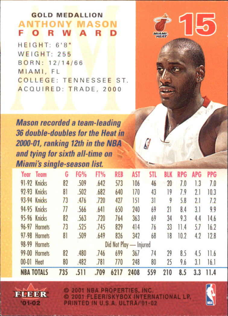 2001-02 Ultra Basketball Gold Medallion Parallel Singles - You Choose - Picture 15 of 151