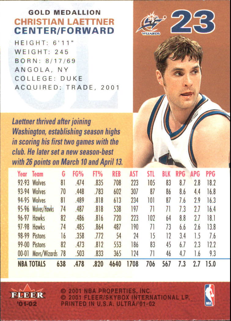 2001-02 Ultra Basketball Gold Medallion Parallel Singles - You Choose - Picture 21 of 151