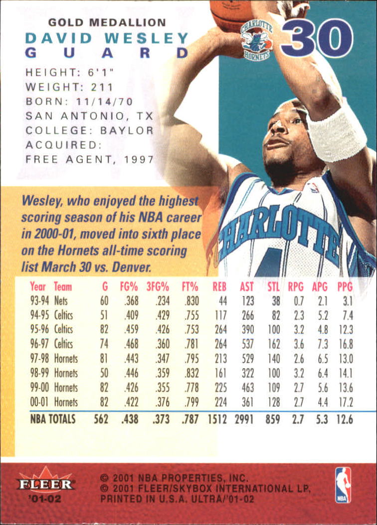 2001-02 Ultra Basketball Gold Medallion Parallel Singles - You Choose - Picture 26 of 151