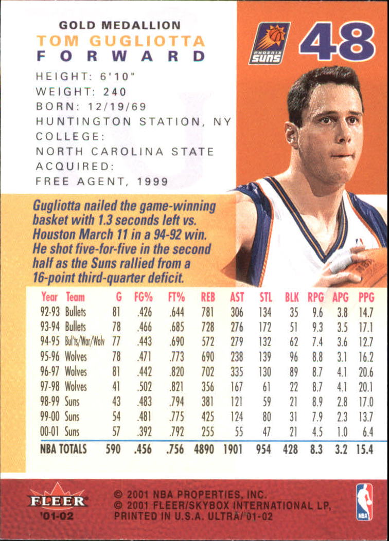 2001-02 Ultra Basketball Gold Medallion Parallel Singles - You Choose - Picture 42 of 151