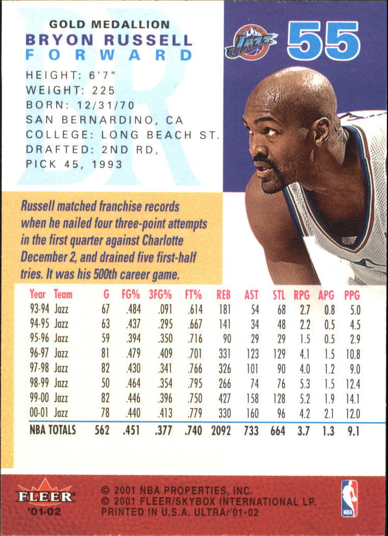 2001-02 Ultra Basketball Gold Medallion Parallel Singles - You Choose - Picture 49 of 151