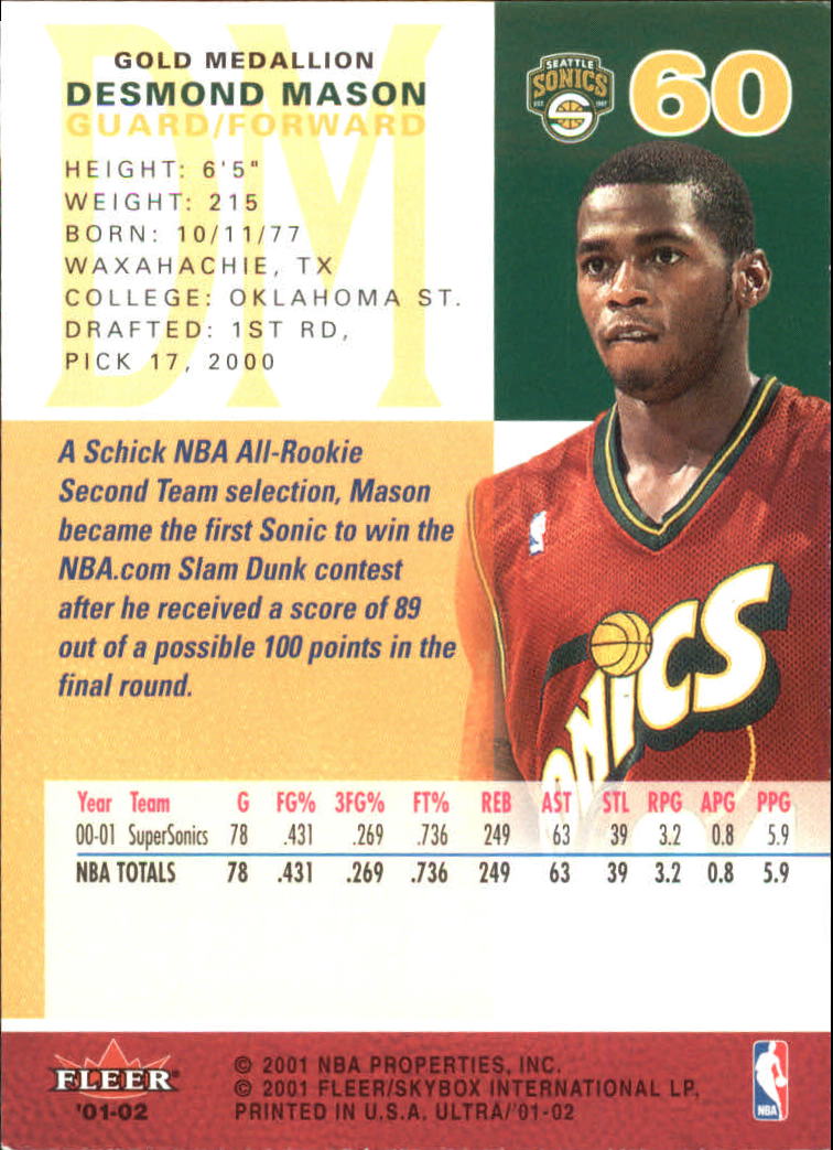 2001-02 Ultra Basketball Gold Medallion Parallel Singles - You Choose - Picture 55 of 151