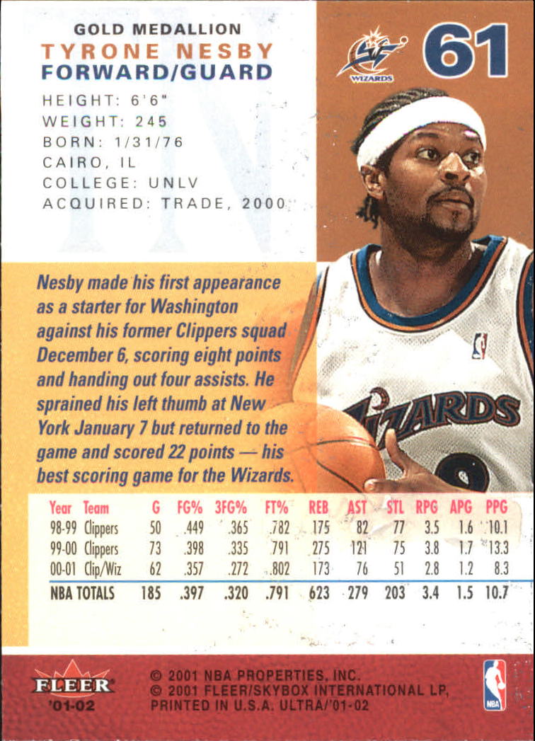2001-02 Ultra Basketball Gold Medallion Parallel Singles - You Choose - Picture 57 of 151
