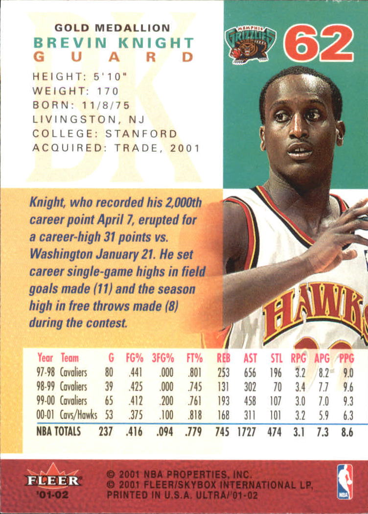 2001-02 Ultra Basketball Gold Medallion Parallel Singles - You Choose - Picture 59 of 151