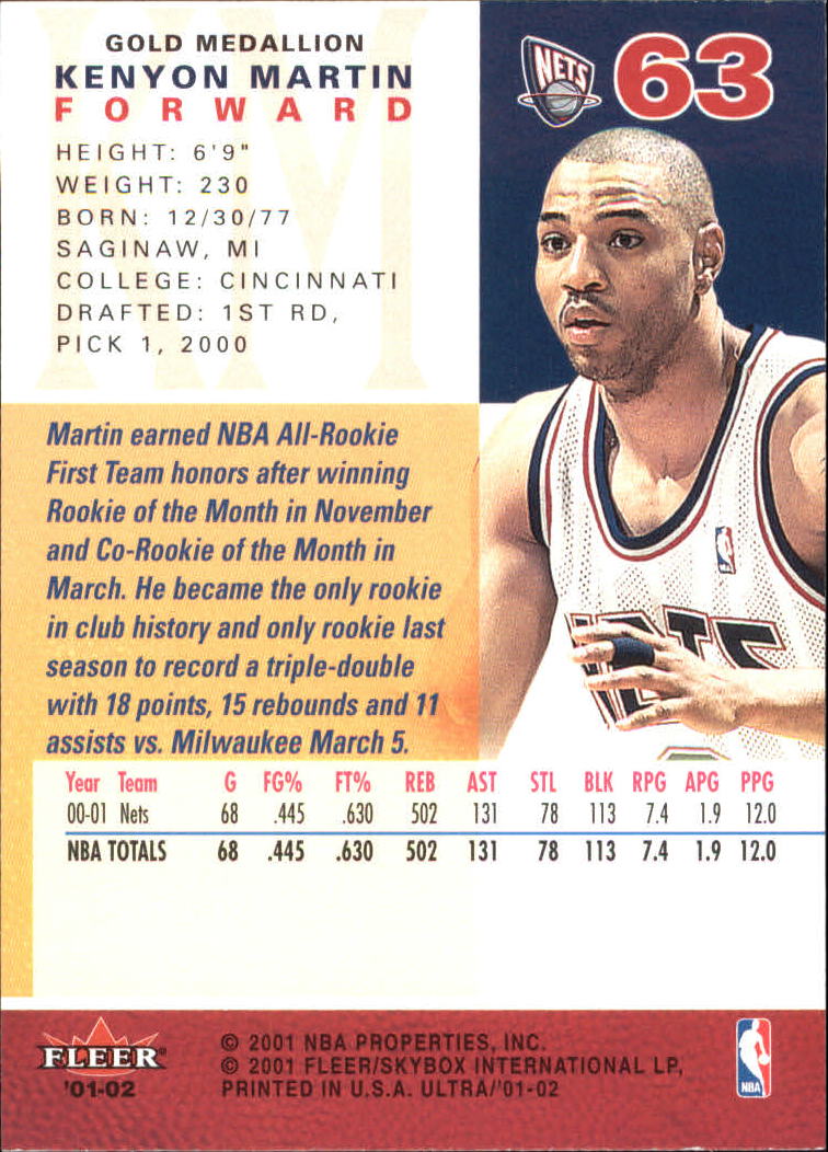 2001-02 Ultra Basketball Gold Medallion Parallel Singles - You Choose - Picture 61 of 151