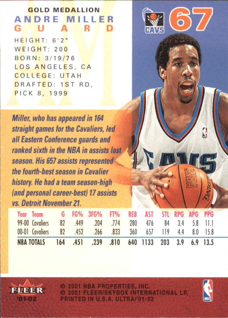 2001-02 Ultra Basketball Gold Medallion Parallel Singles - You Choose - Picture 65 of 151