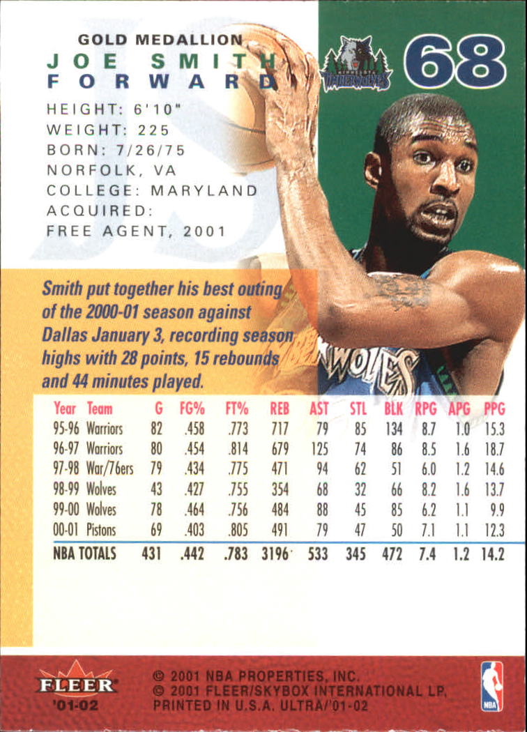 2001-02 Ultra Basketball Gold Medallion Parallel Singles - You Choose - Picture 67 of 151