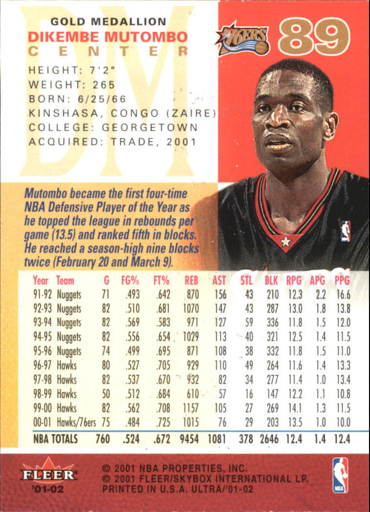 2001-02 Ultra Basketball Gold Medallion Parallel Singles - You Choose - Picture 91 of 151