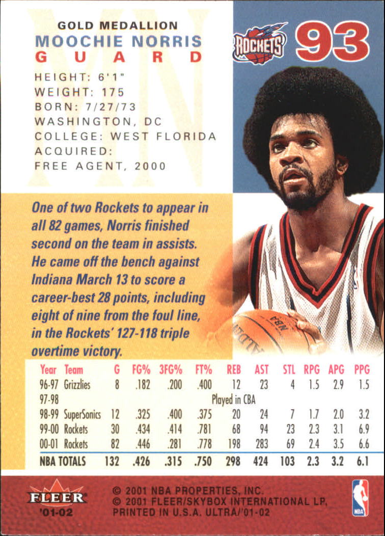 2001-02 Ultra Basketball Gold Medallion Parallel Singles - You Choose - Picture 93 of 151