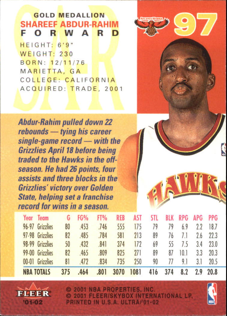 2001-02 Ultra Basketball Gold Medallion Parallel Singles - You Choose - Picture 97 of 151