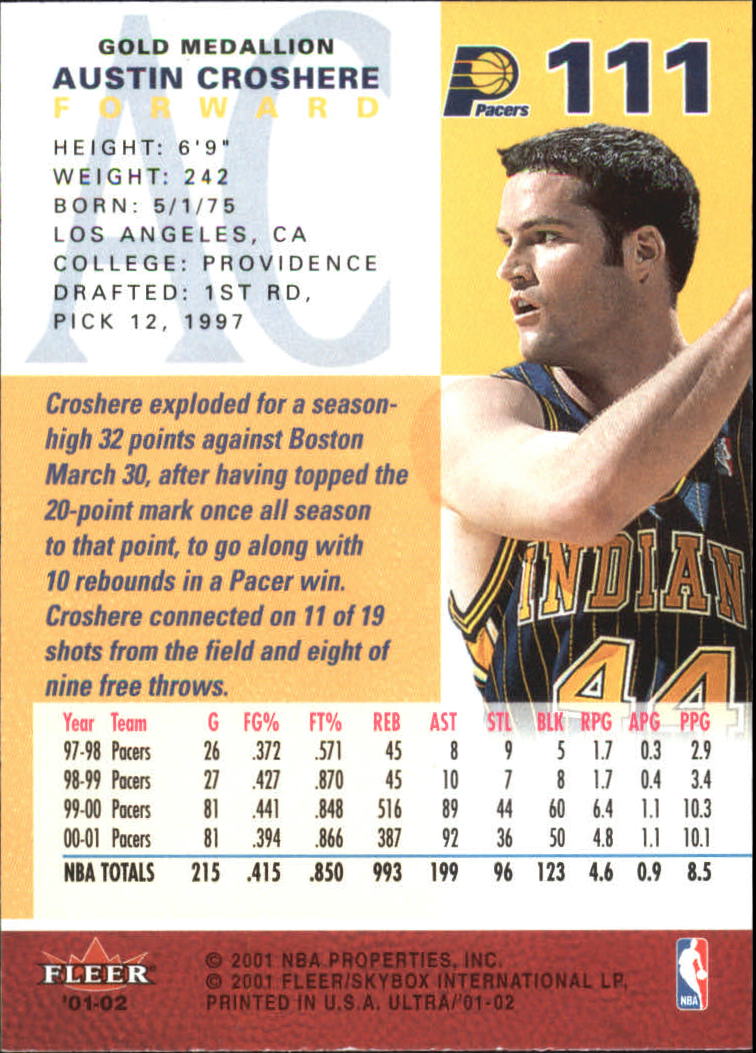 2001-02 Ultra Basketball Gold Medallion Parallel Singles - You Choose - Picture 105 of 151
