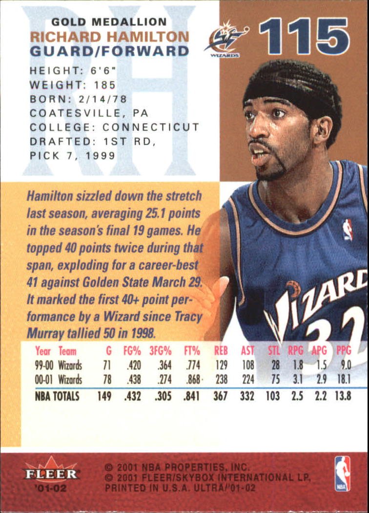 2001-02 Ultra Basketball Gold Medallion Parallel Singles - You Choose - Picture 109 of 151