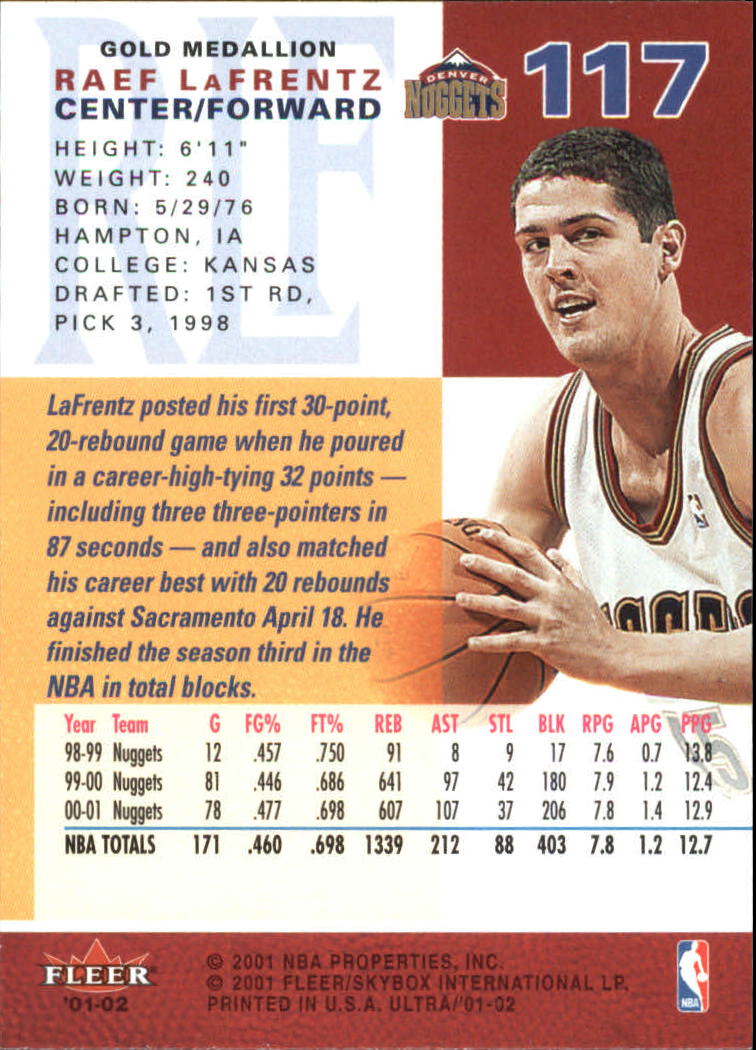 2001-02 Ultra Basketball Gold Medallion Parallel Singles - You Choose - Picture 113 of 151