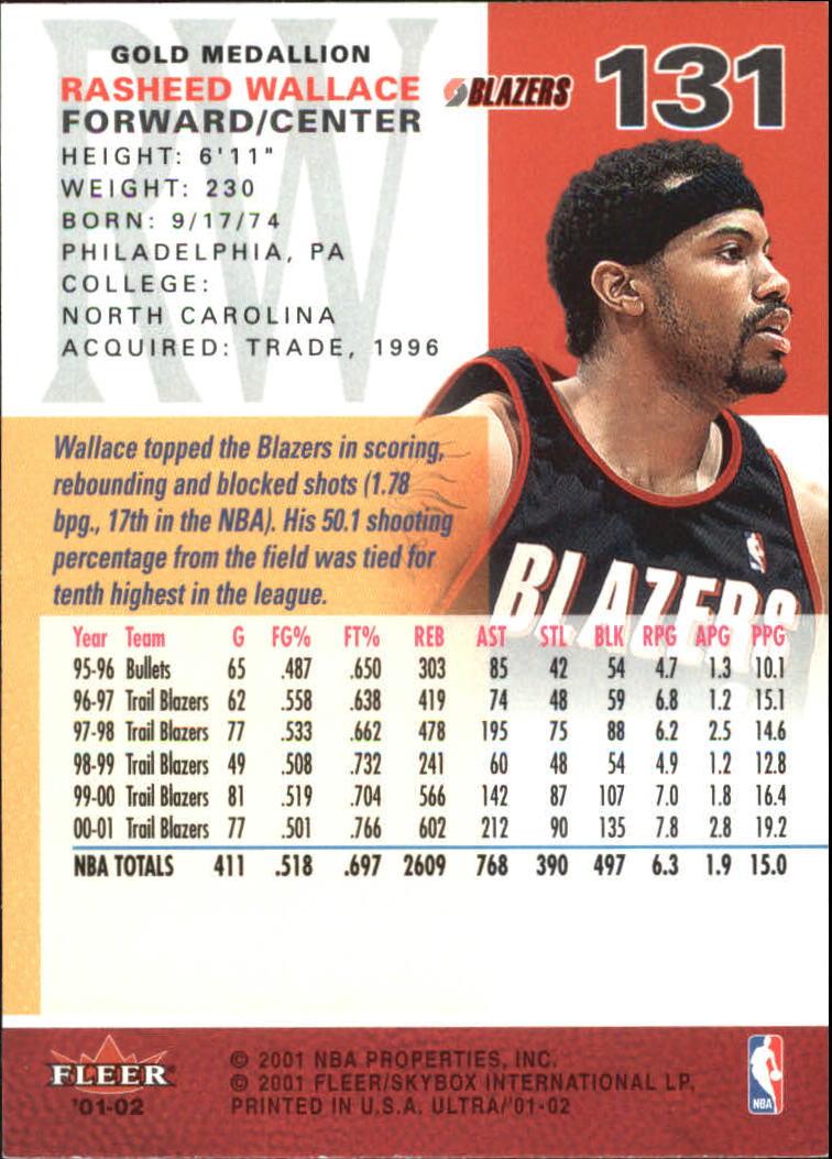 2001-02 Ultra Basketball Gold Medallion Parallel Singles - You Choose - Picture 129 of 151