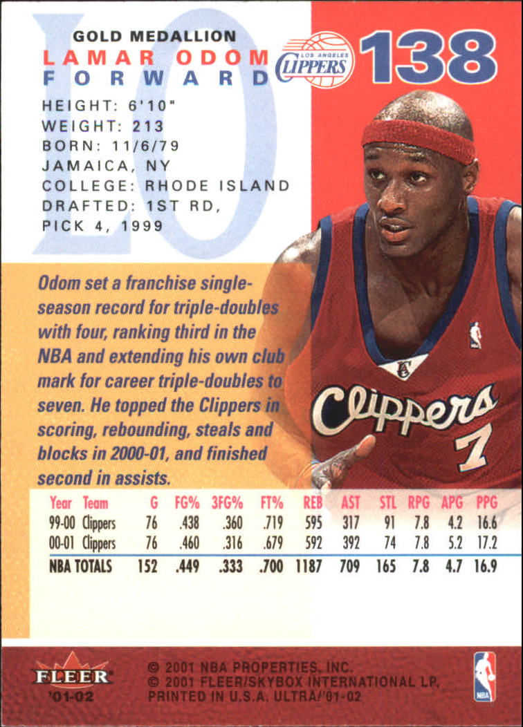 2001-02 Ultra Basketball Gold Medallion Parallel Singles - You Choose - Picture 139 of 151