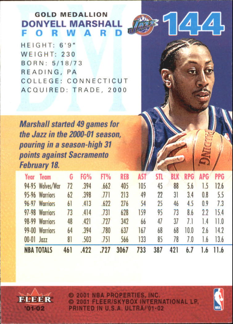 2001-02 Ultra Basketball Gold Medallion Parallel Singles - You Choose - Picture 147 of 151