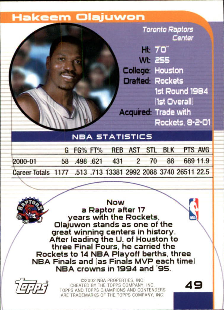2001/2002 TCC (Topps) Basketball - Picture 65 of 208