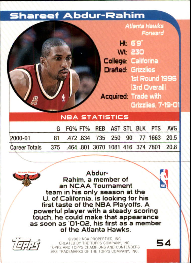 2001/2002 TCC (Topps) Basketball - Picture 73 of 208
