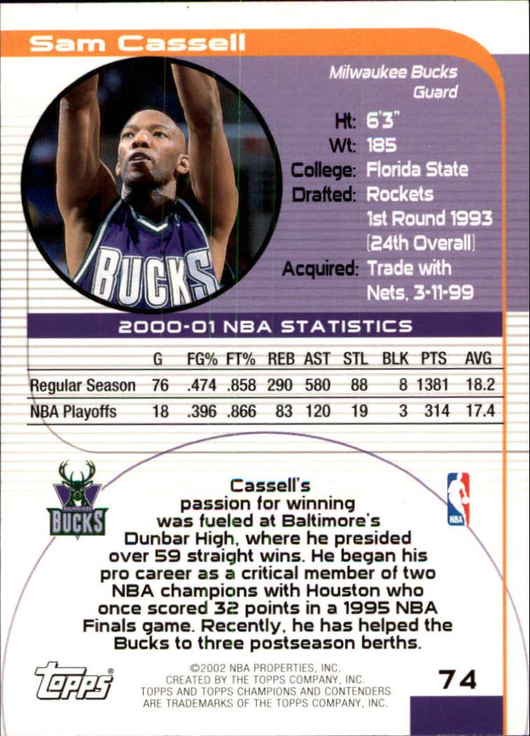 2001/2002 TCC (Topps) Basketball - Picture 99 of 208