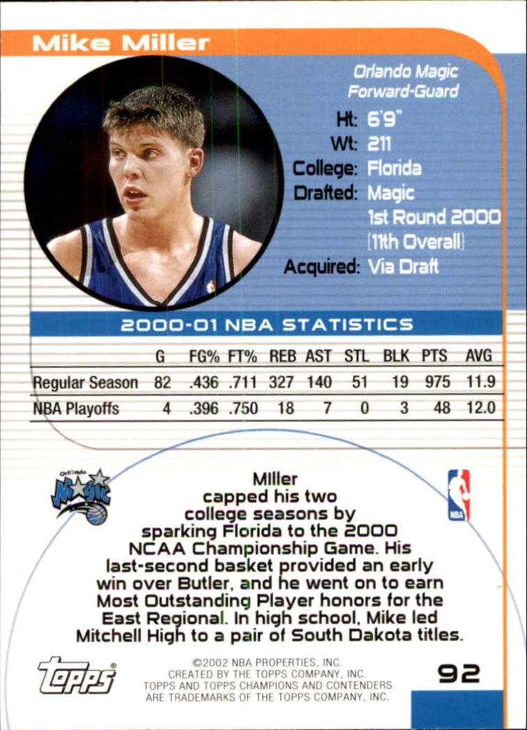 2001/2002 TCC (Topps) Basketball - Picture 125 of 208
