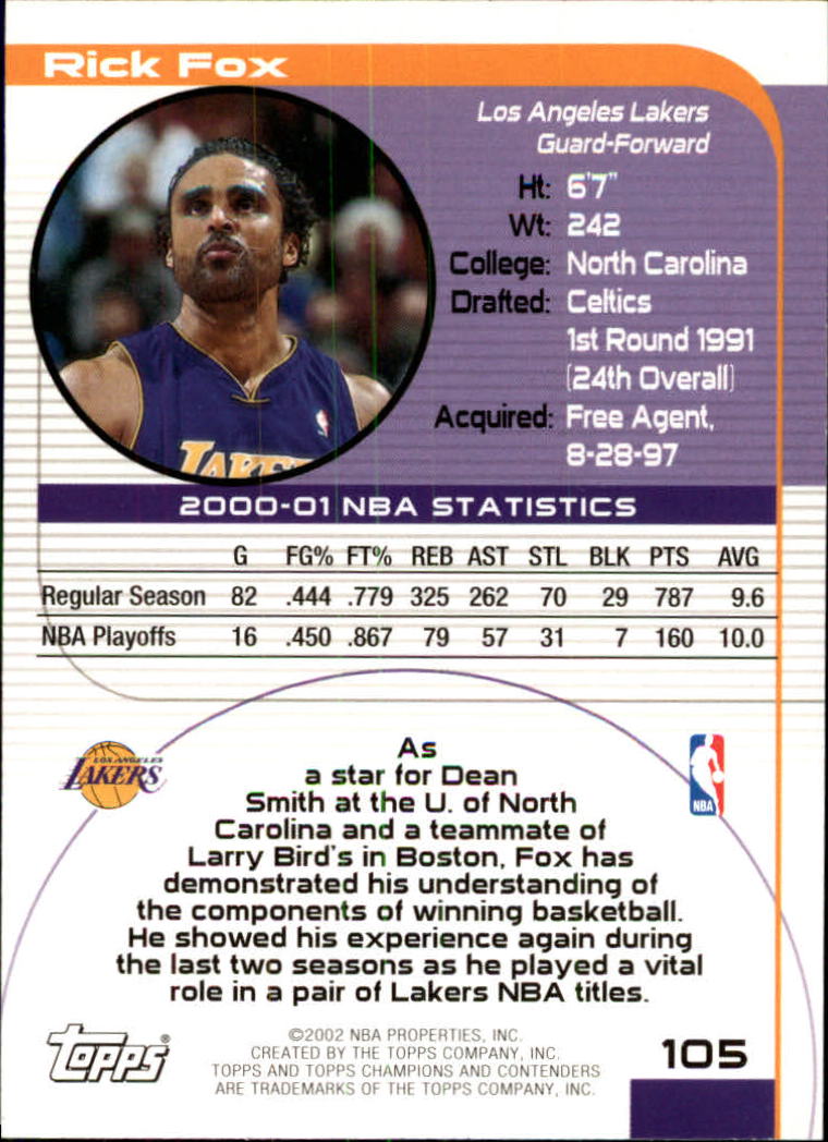 2001/2002 TCC (Topps) Basketball - Picture 143 of 208