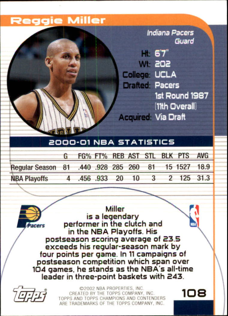 2001/2002 TCC (Topps) Basketball - Picture 147 of 208