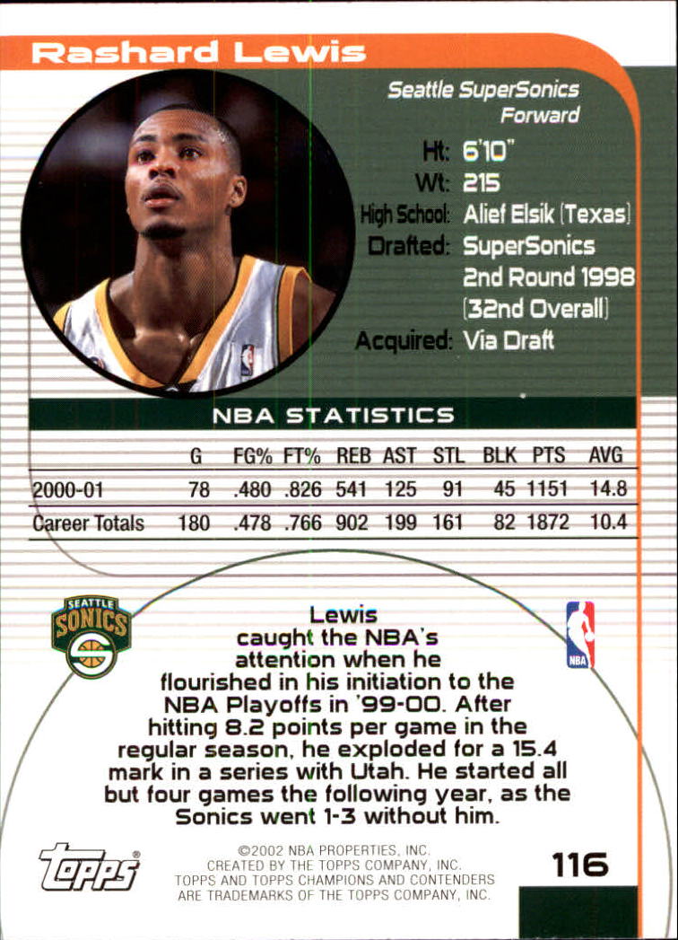 2001/2002 TCC (Topps) Basketball - Picture 153 of 208