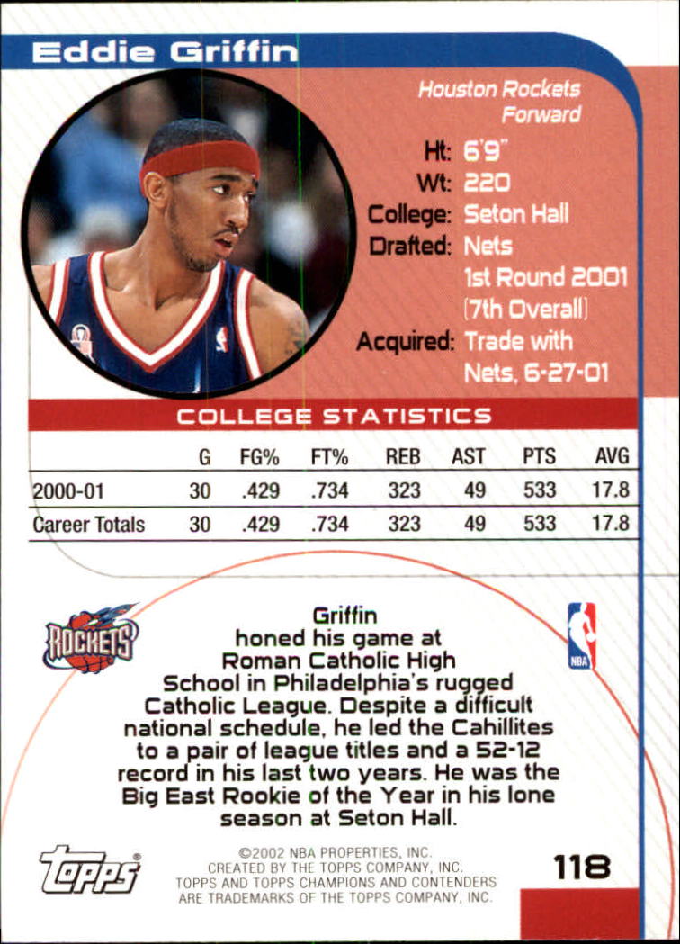 2001/2002 TCC (Topps) Basketball - Picture 157 of 208