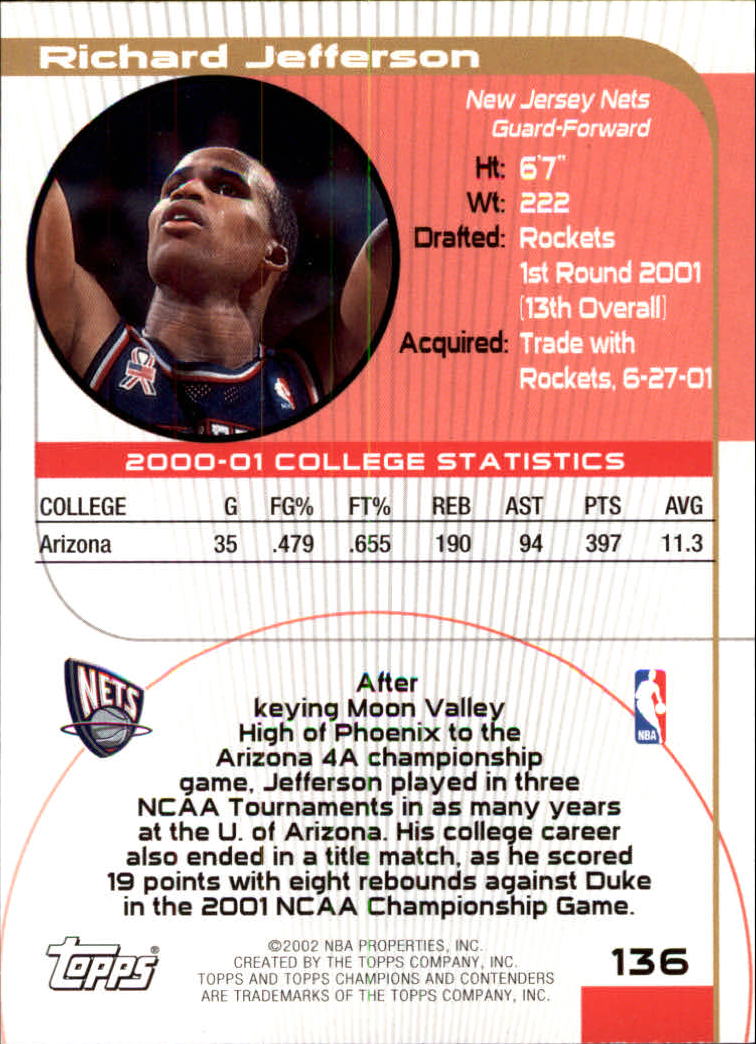 2001/2002 TCC (Topps) Basketball - Picture 169 of 208