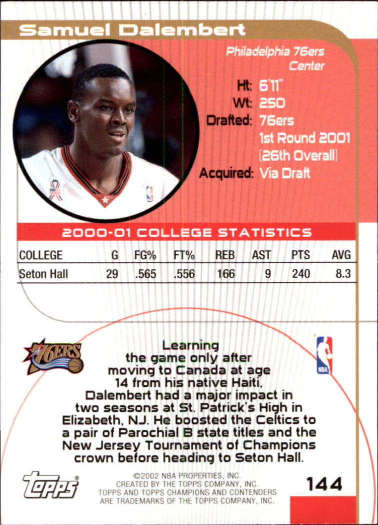 2001/2002 TCC (Topps) Basketball - Picture 175 of 208
