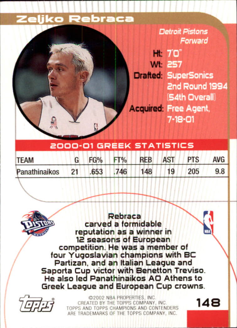 2001/2002 TCC (Topps) Basketball - Picture 181 of 208