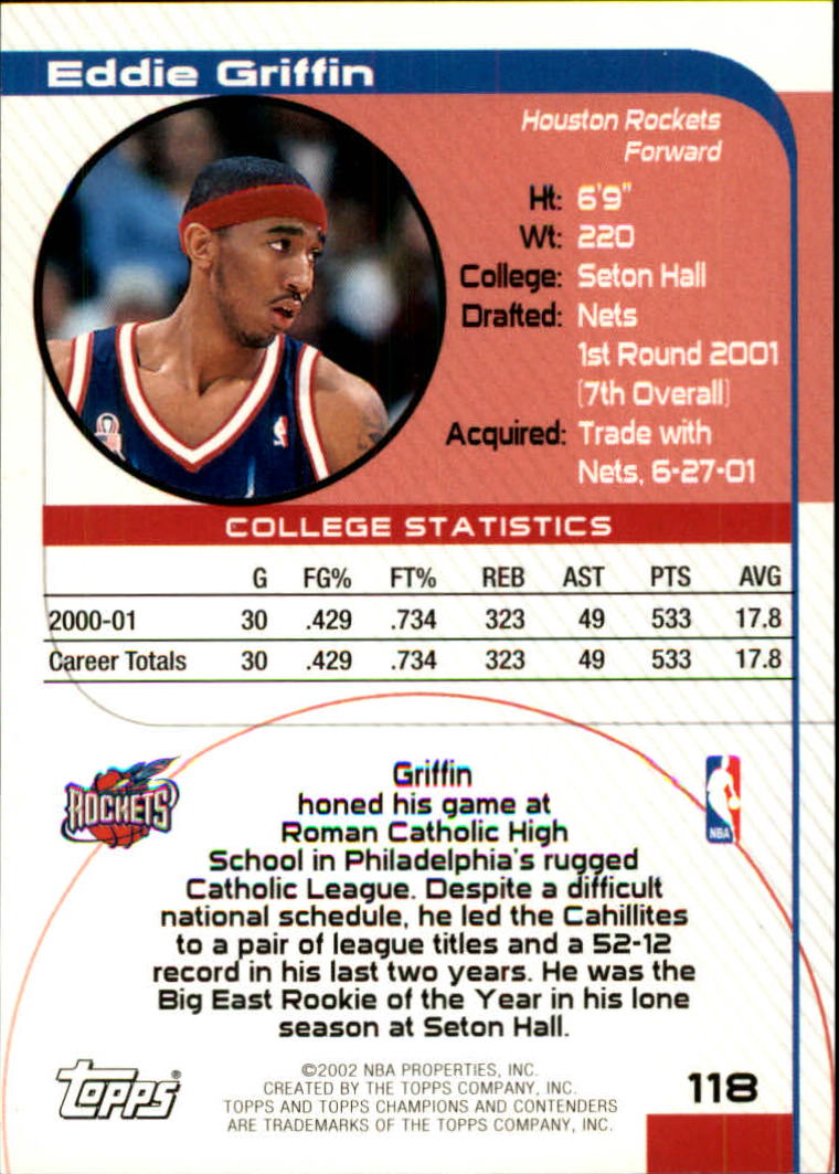 2001/2002 TCC (Topps) Basketball - Picture 206 of 208