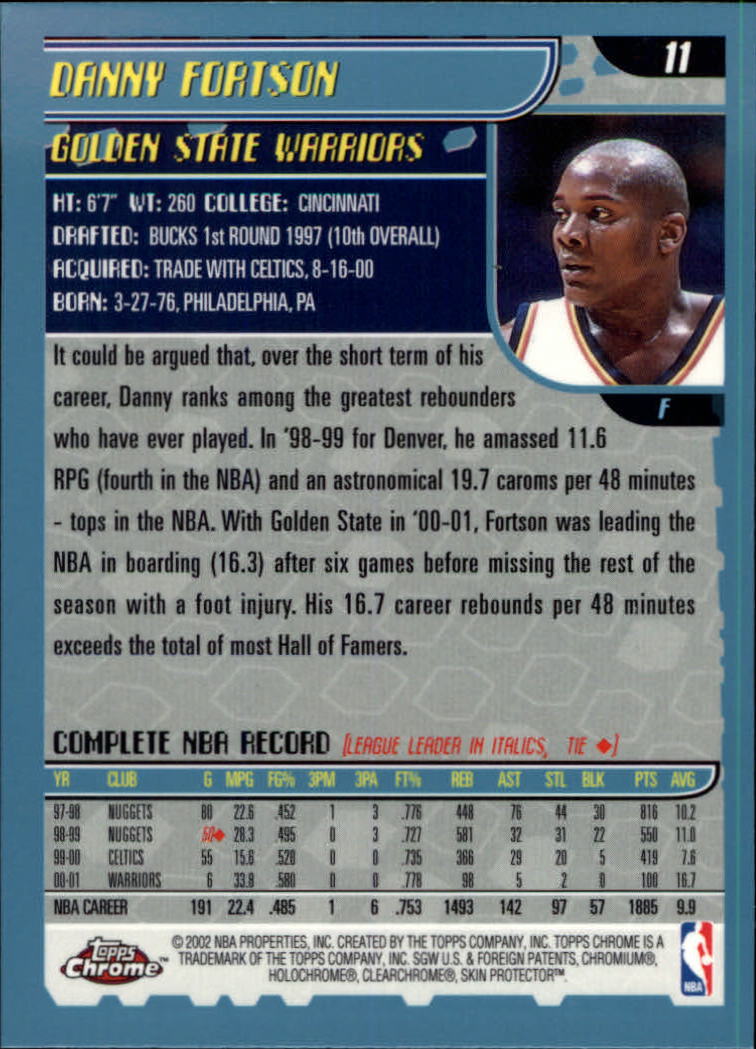 2001-02 Topps Chrome Basketball Card Pick - Picture 17 of 293