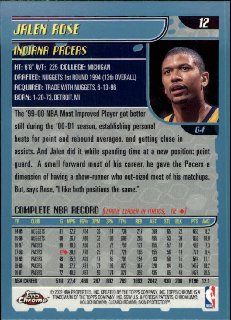 2001-02 Topps Chrome Basketball Card Pick - Picture 19 of 293