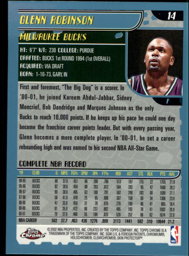 2001-02 Topps Chrome Basketball Card Pick - Picture 23 of 293
