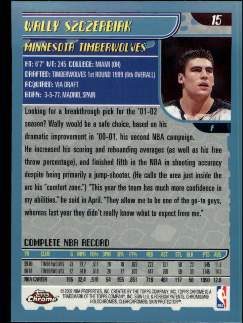 2001-02 Topps Chrome Basketball Card Pick - Picture 25 of 293