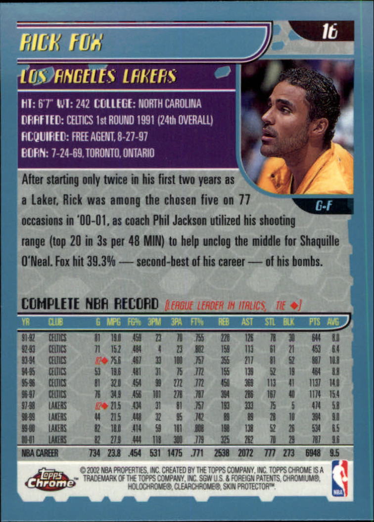 2001-02 Topps Chrome Basketball Card Pick - Picture 27 of 293