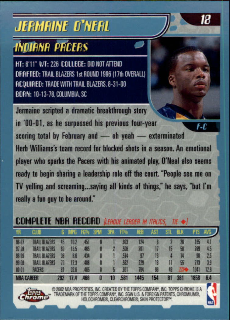 2001-02 Topps Chrome Basketball Card Pick - Picture 31 of 293