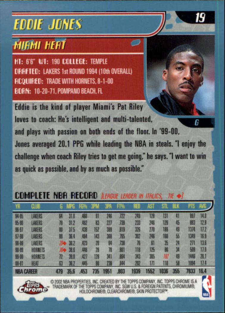 2001-02 Topps Chrome Basketball Card Pick - Picture 33 of 293