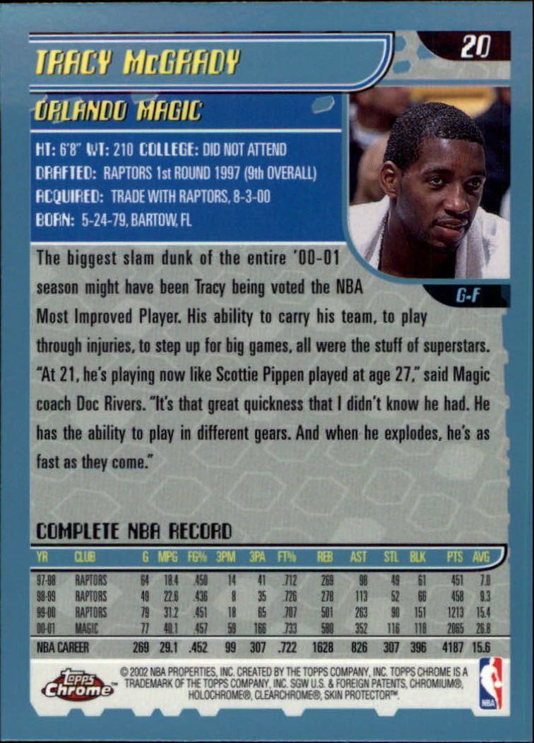 2001-02 Topps Chrome Basketball Card Pick - Picture 35 of 293