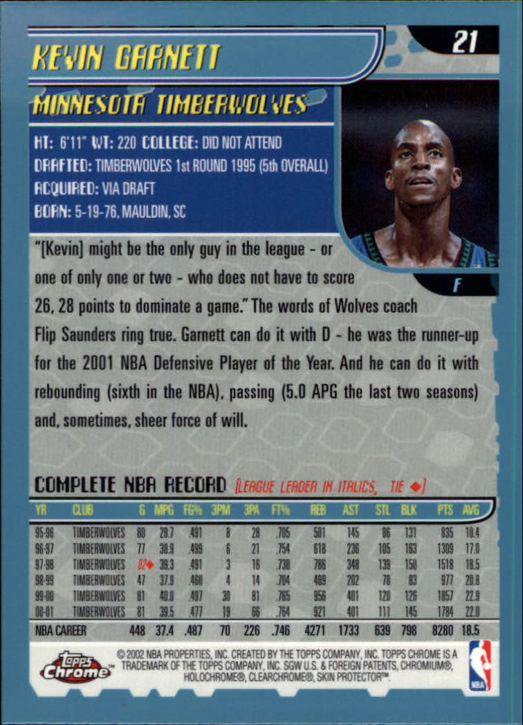 2001/2002 Topps Chrome Basketball Part 1 Main Set Cards - Picture 43 of 321