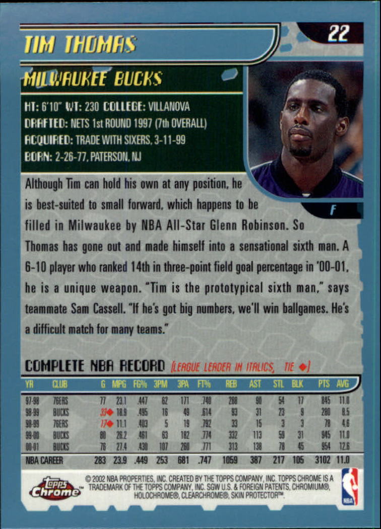 2001-02 Topps Chrome Basketball Card Pick - Picture 37 of 293