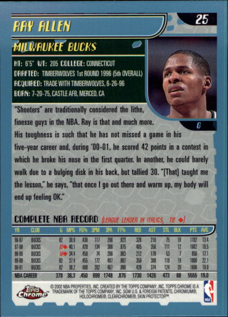 2001-02 Topps Chrome Basketball Card Pick - Picture 43 of 293