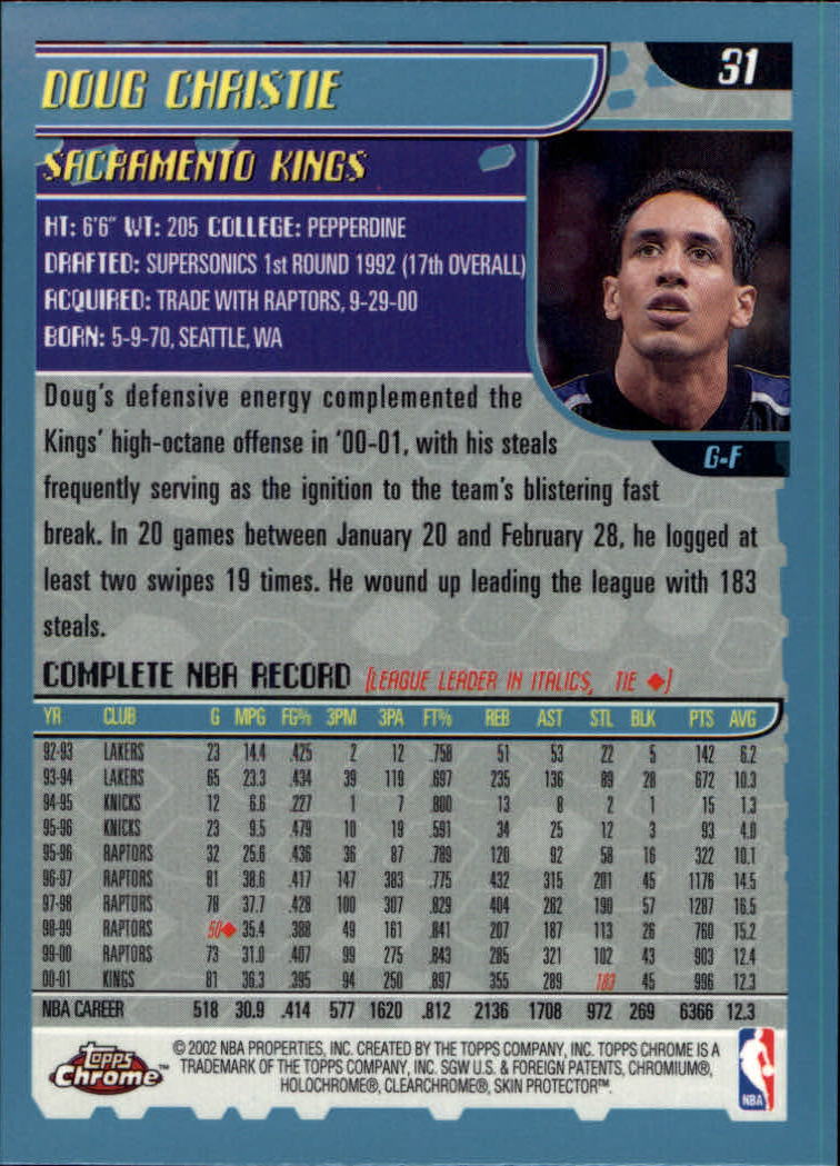 2001-02 Topps Chrome Basketball Card Pick - Picture 55 of 293