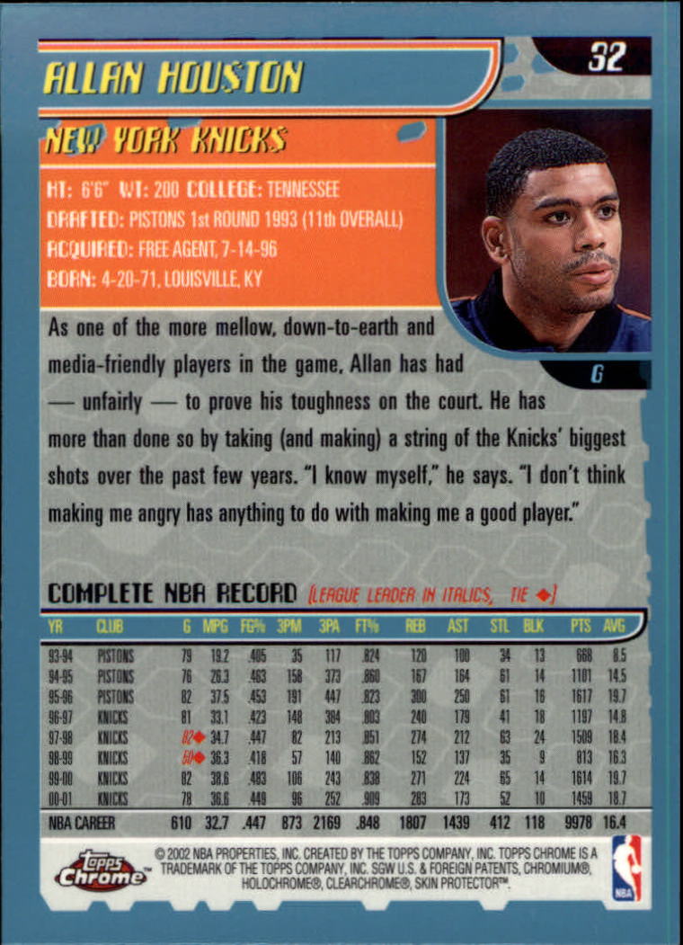 2001-02 Topps Chrome Basketball Card Pick - Picture 57 of 293