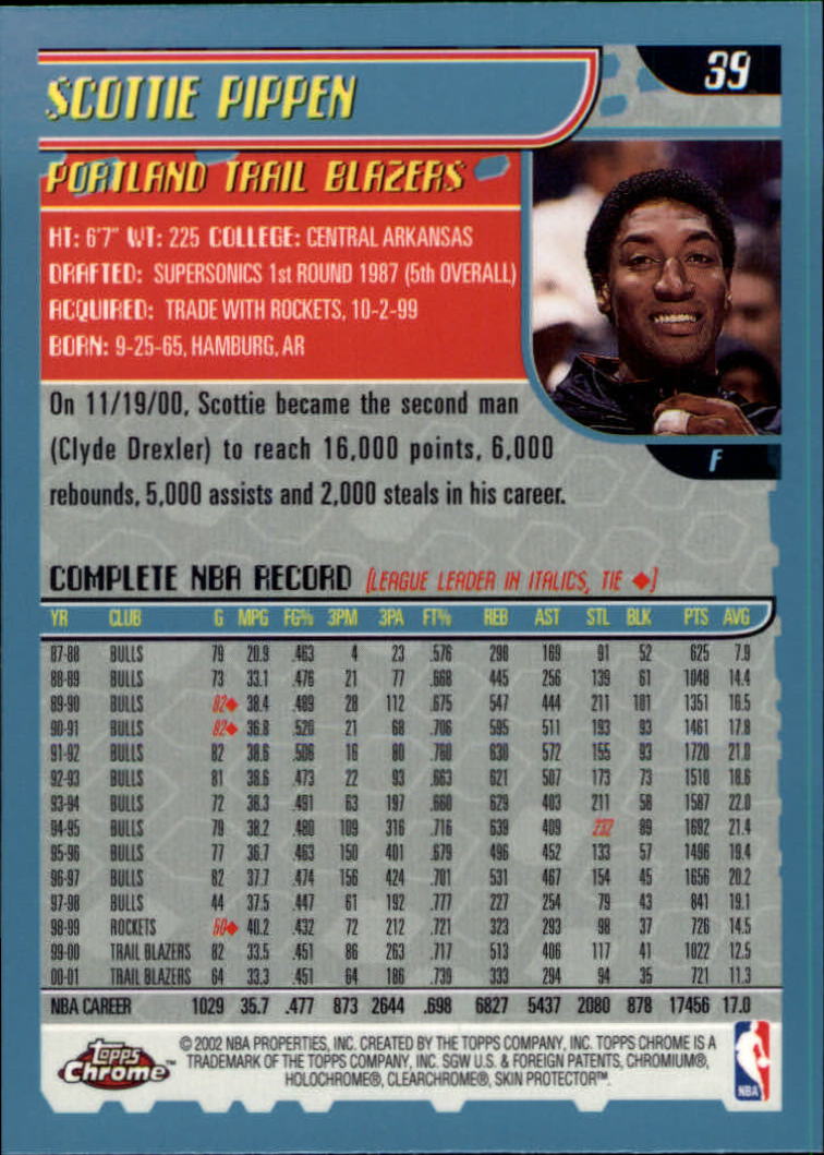2001-02 Topps Chrome Basketball Card Pick - Picture 69 of 293