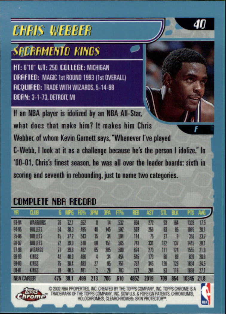 2001-02 Topps Chrome Basketball Card Pick - Picture 71 of 293