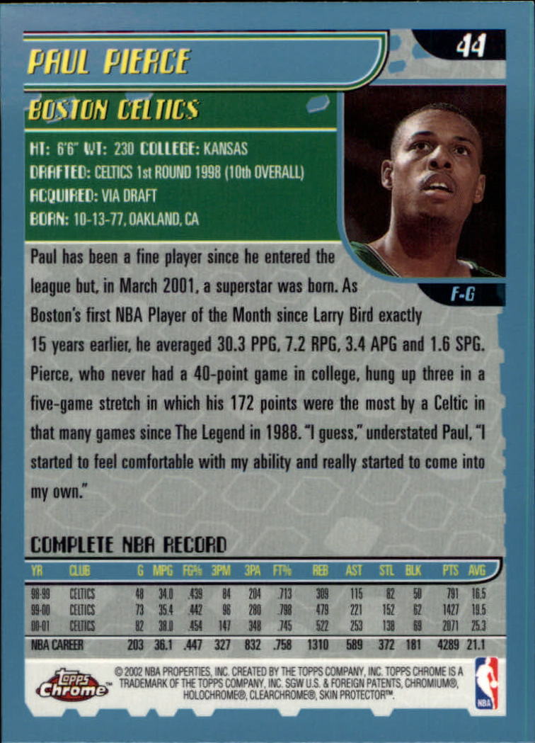 2001-02 Topps Chrome Basketball Card Pick - Picture 77 of 293