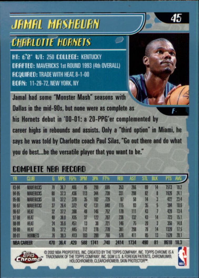 2001-02 Topps Chrome Basketball Card Pick - Picture 79 of 293
